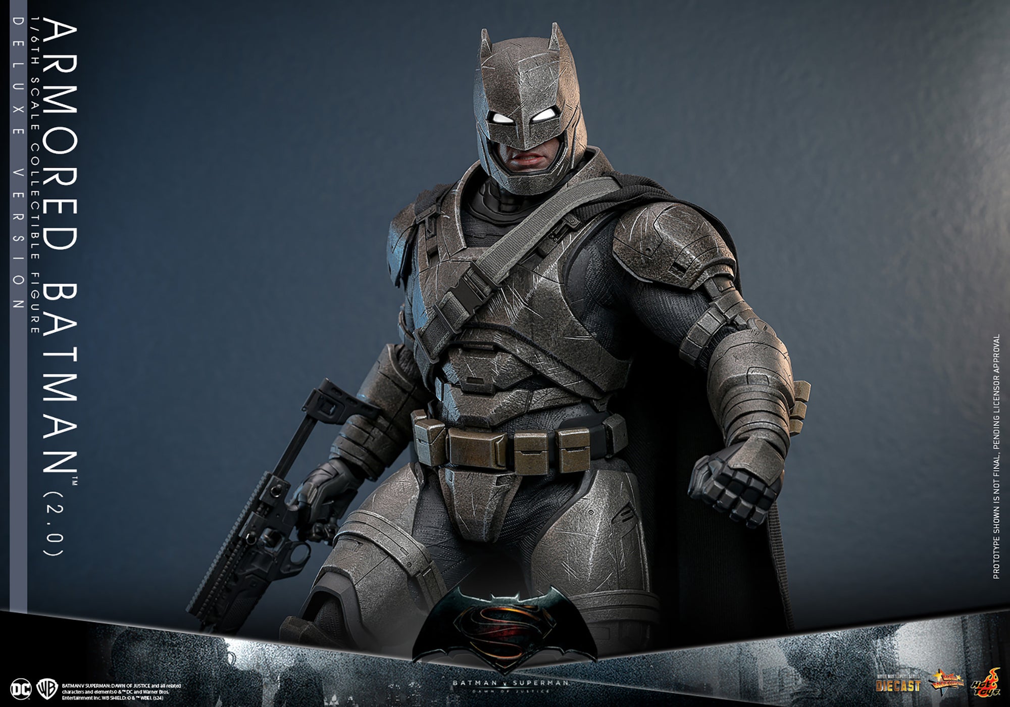 BvS Dawn of Justice Armored Batman 2.0 Deluxe 1/6 Scale Figure MMS743D6