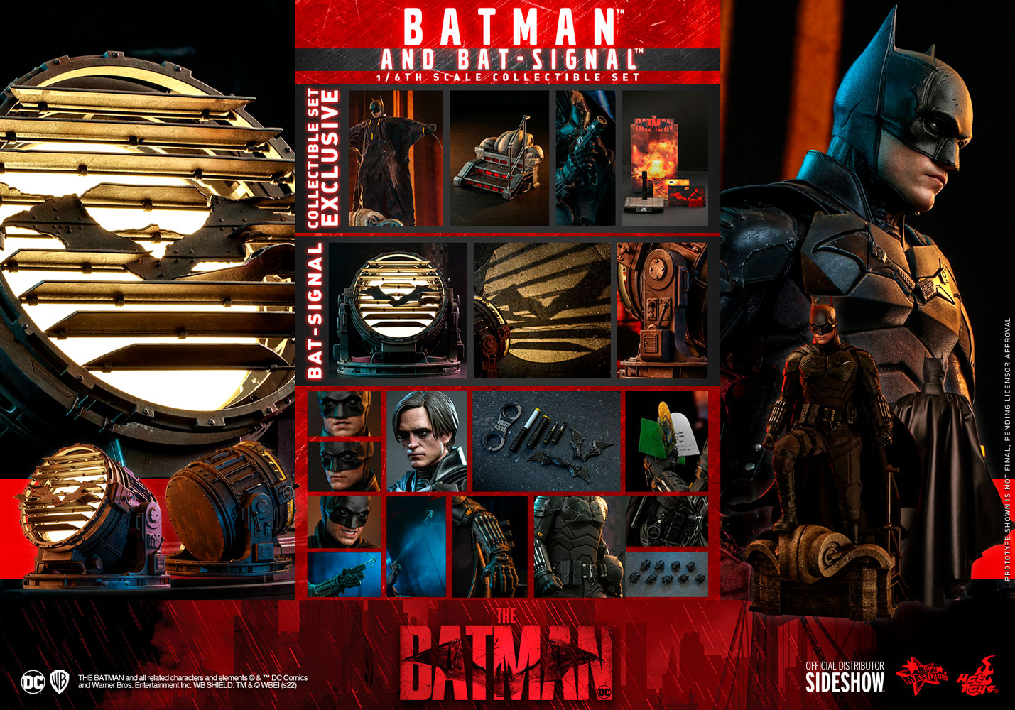 Hot Toys Batman and Bat-Signal Collectible Set