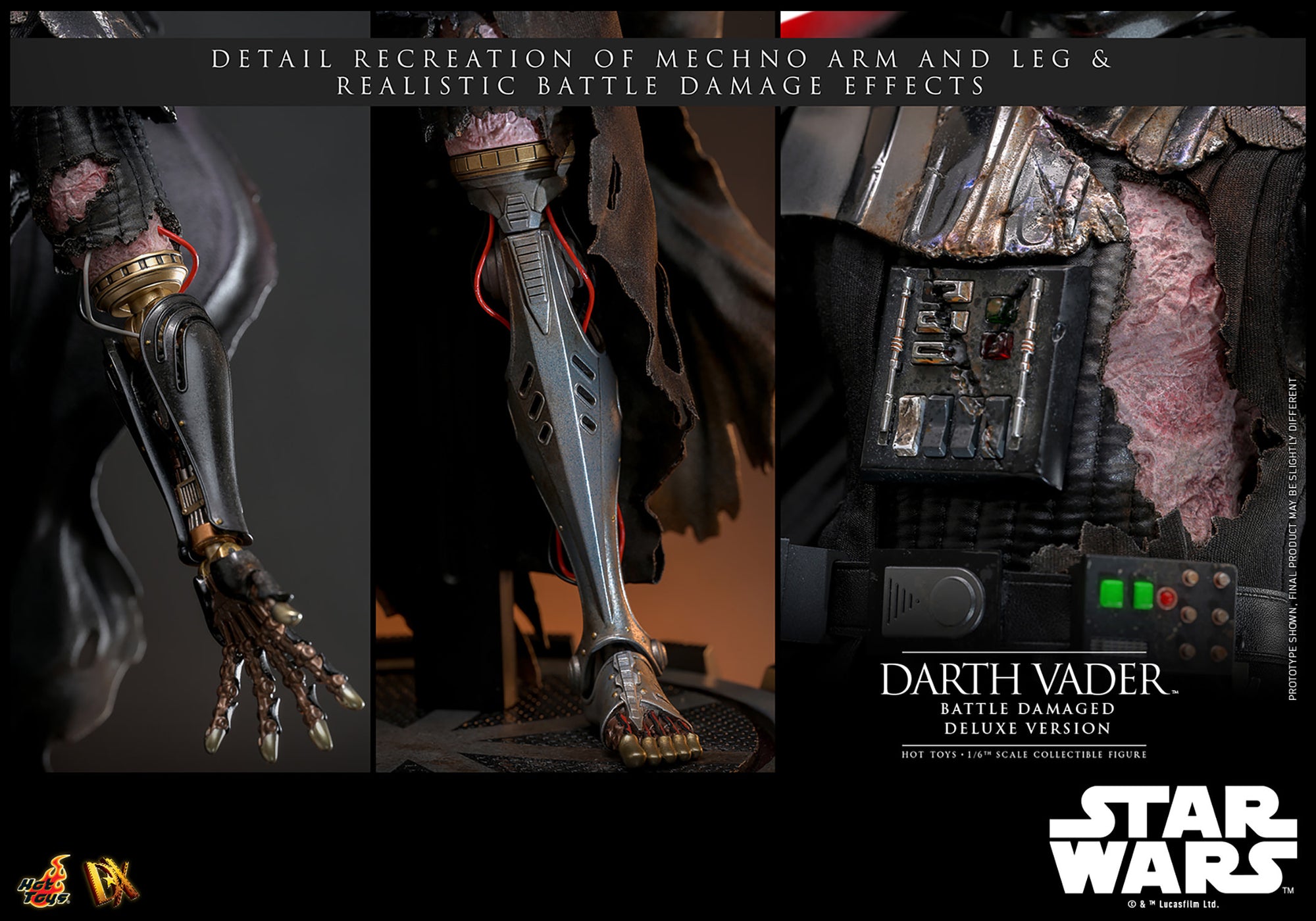Star Wars Darth Vader DX45 Battle Damaged Deluxe Version ⅙ Scale Figure - Collectors Row Inc.