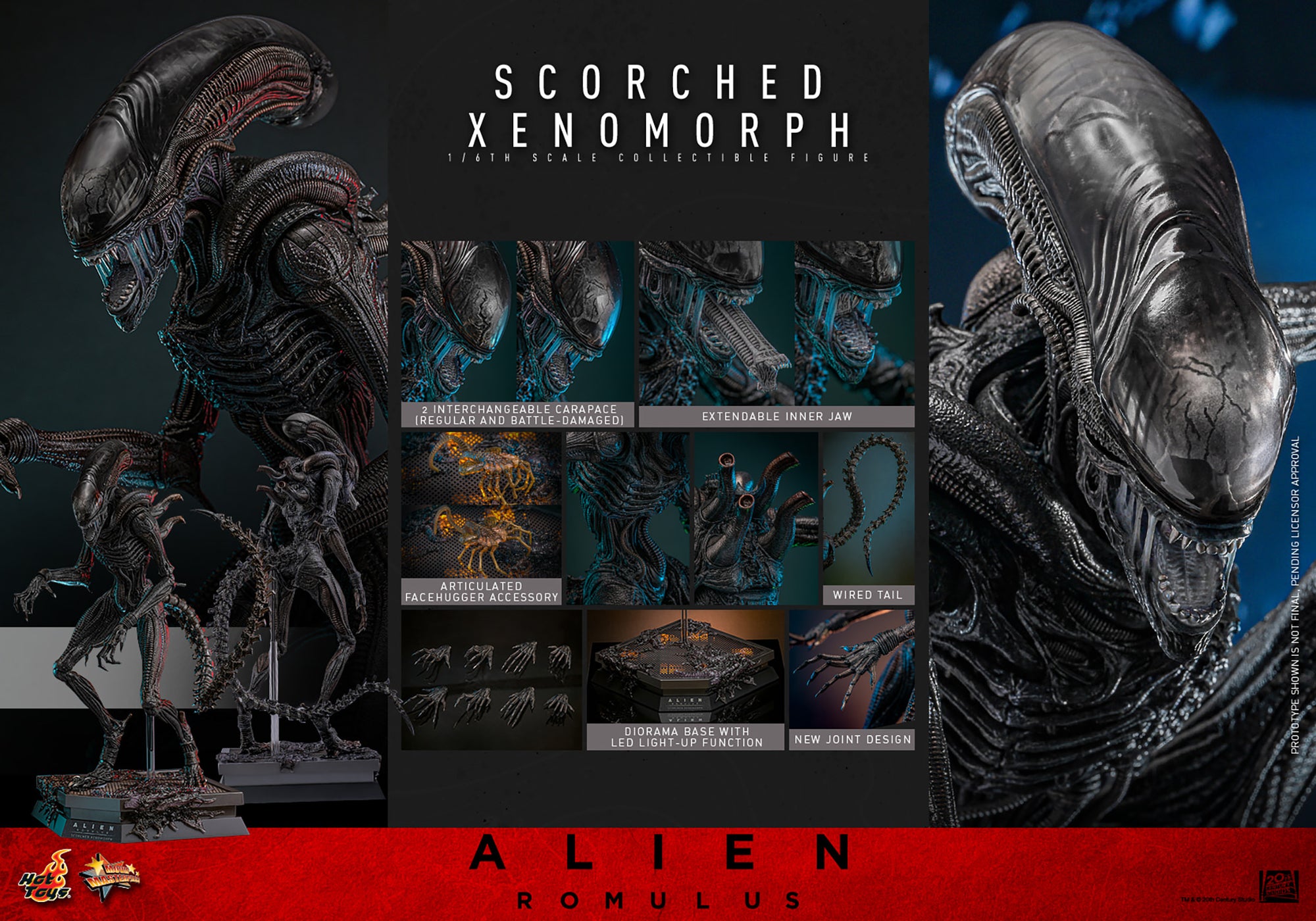 Xenomorph Alien Romulus Scorched 1/6 Scale Action Figure - Collectors Row Inc.