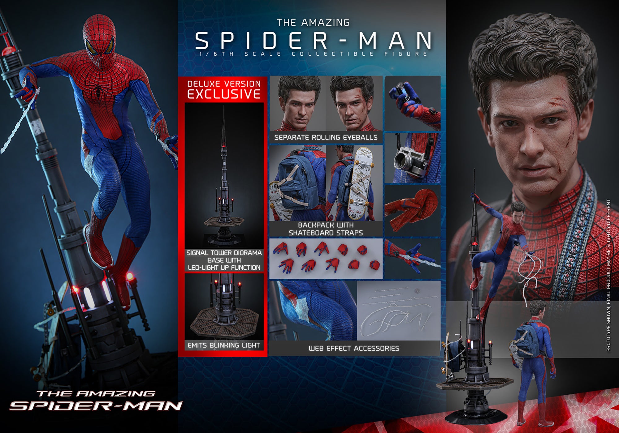 Hot Toys Amazing Spider-Man Deluxe Version Sixth Scale Action Figure - MMS772 - Collectors Row Inc.