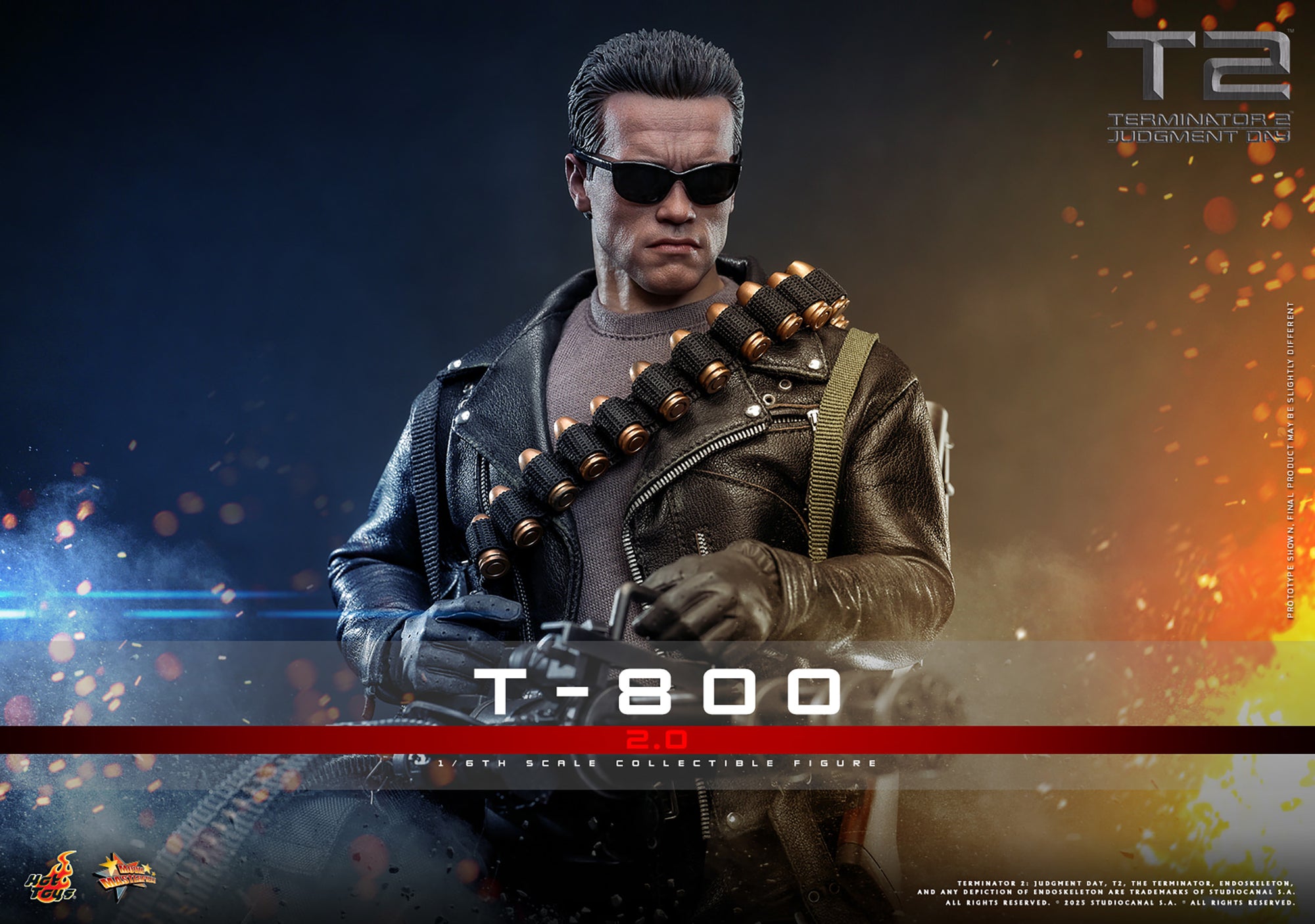 Terminator 2 Judgment Day T-800 2.0 Version 1/6 Figure MMS795 - Collectors Row Inc.