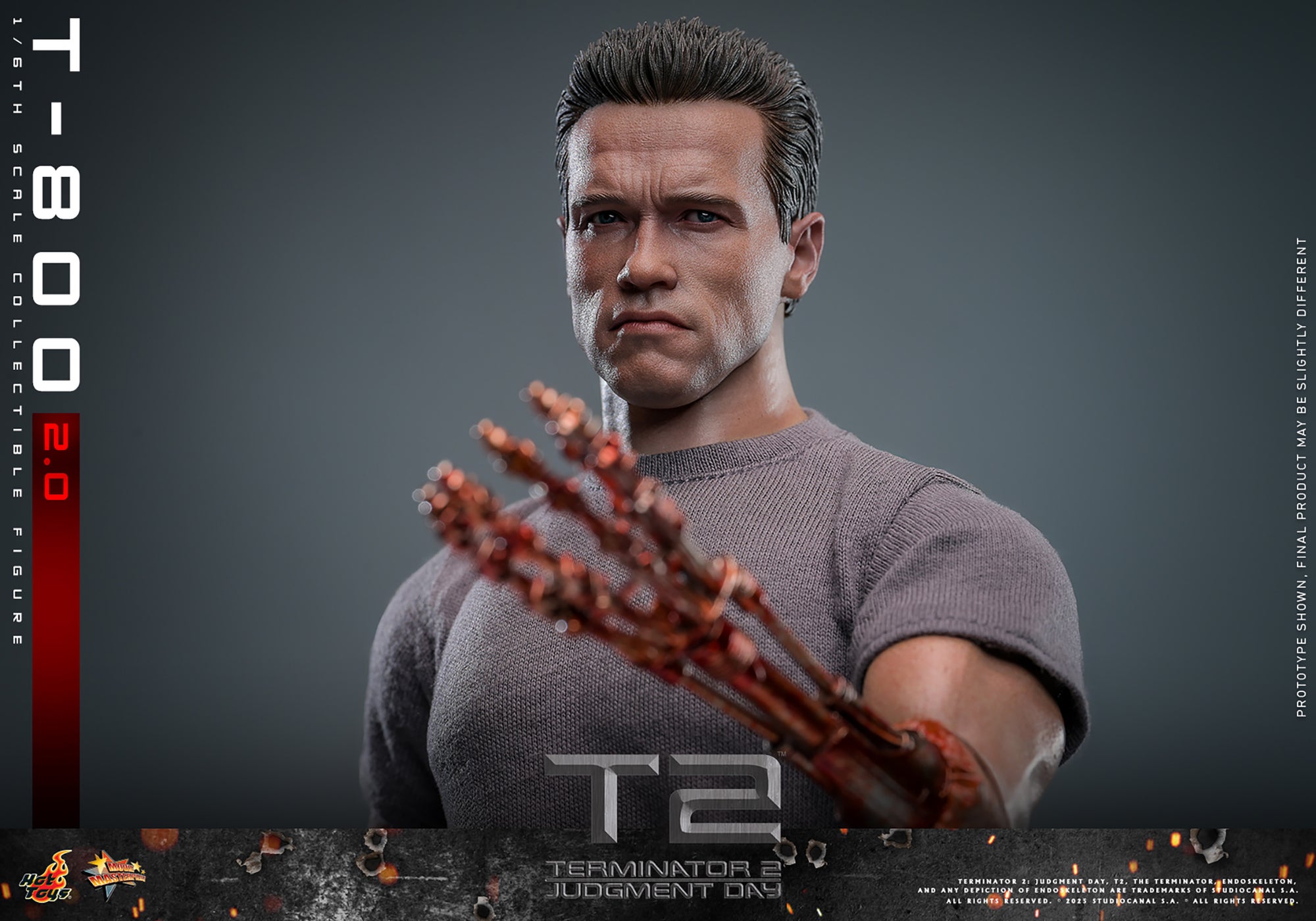 Terminator 2 Judgment Day T-800 2.0 Version 1/6 Figure MMS795 - Collectors Row Inc.
