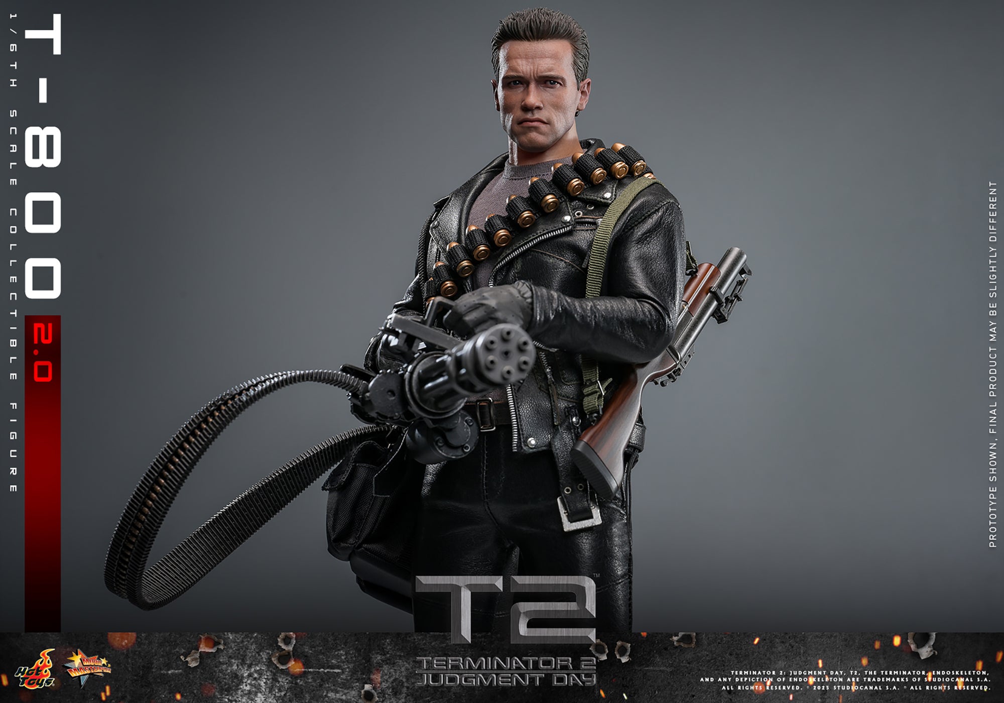 Terminator 2 Judgment Day T-800 2.0 Version 1/6 Figure MMS795 - Collectors Row Inc.