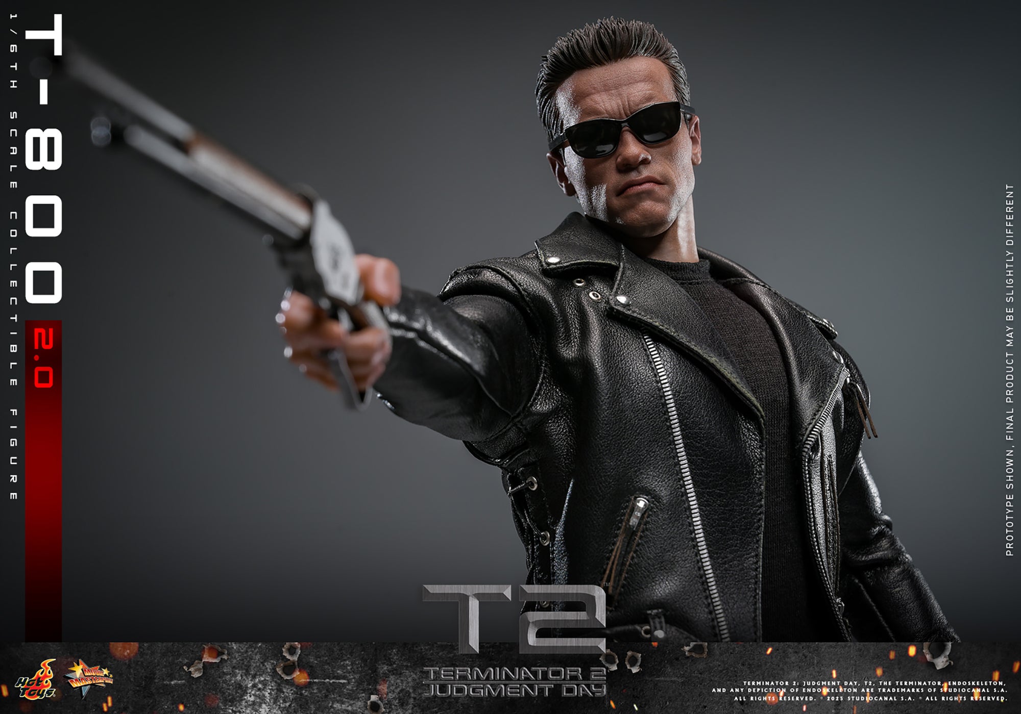 Terminator 2 Judgment Day T-800 2.0 Version 1/6 Figure MMS795 - Collectors Row Inc.