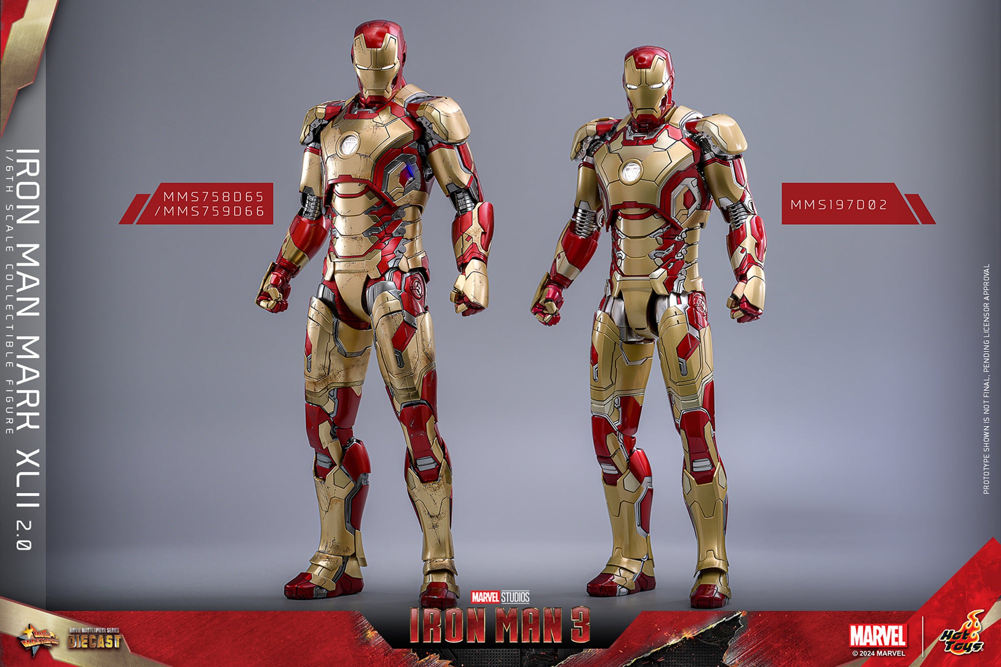 Iron Man 3 Mark XLII 2.0 1/6 Scale Marvel Figure MMS758D65