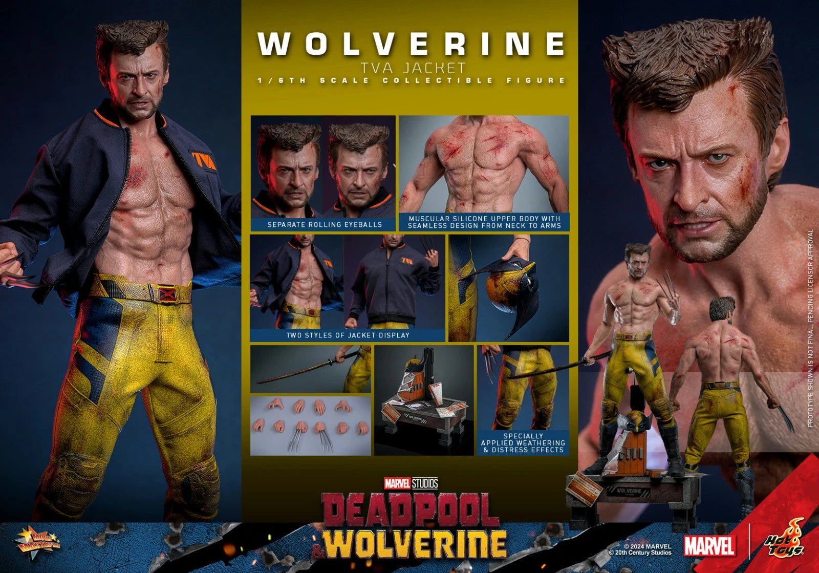 Wolverine TVA Jacket Version 1/6 Scale 12" Figure Marvel MMS756