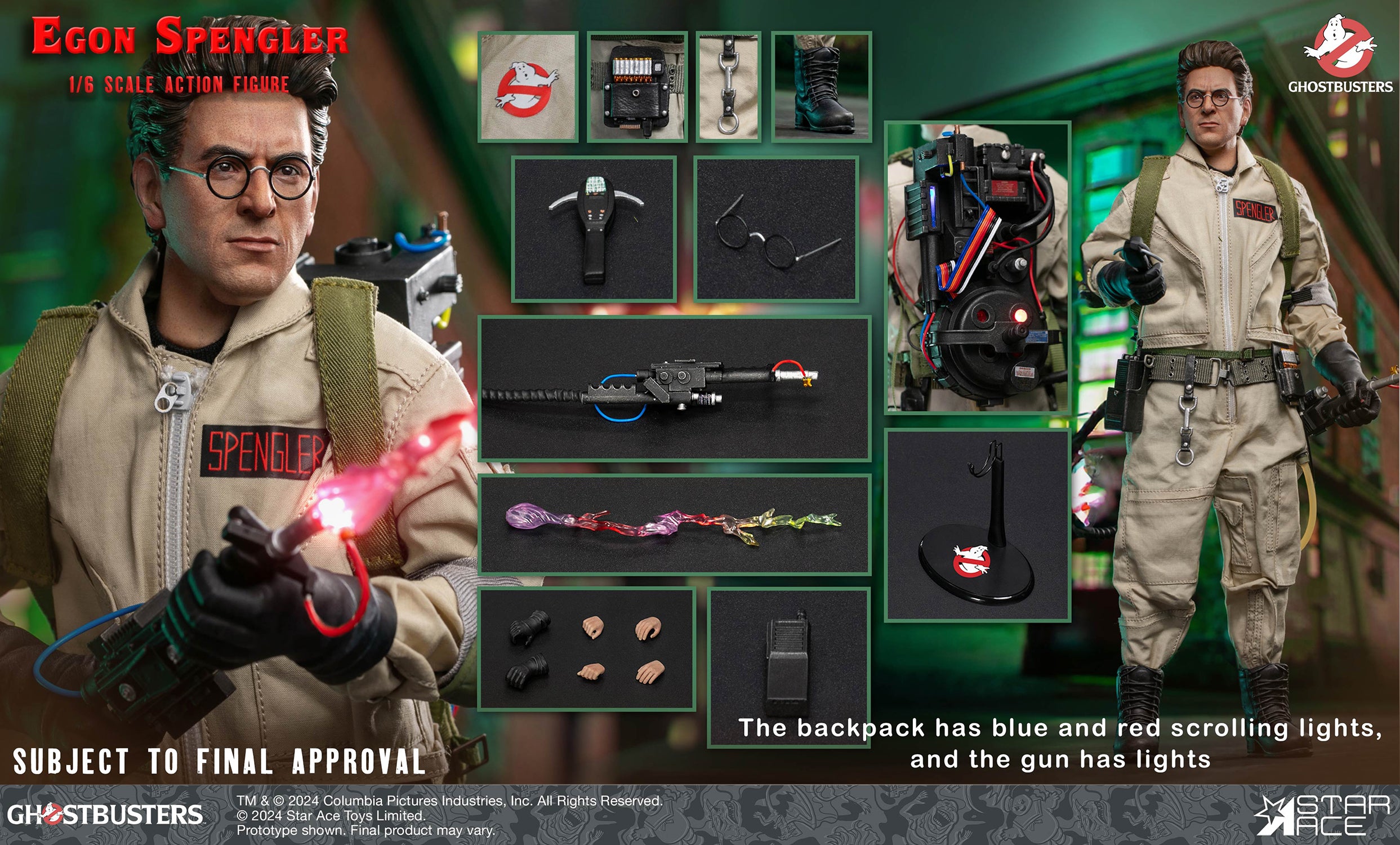 Ghostbusters - Action Figure Egon Spengler Da Collezione Con Fantasma Biblioteca, Mattel Nuovo