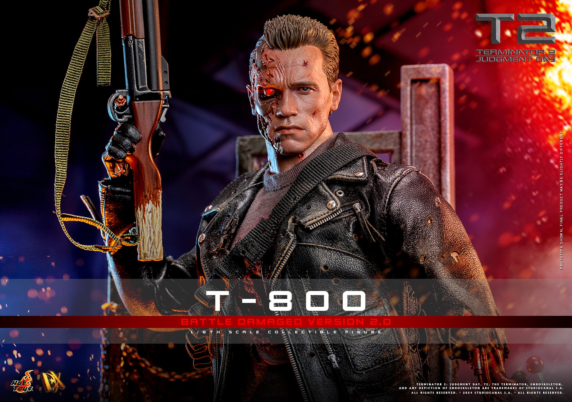 Terminator 2 Judgement Day T-800 Battle Damaged 2.0 1/6 Figure DX46 - Collectors Row Inc.