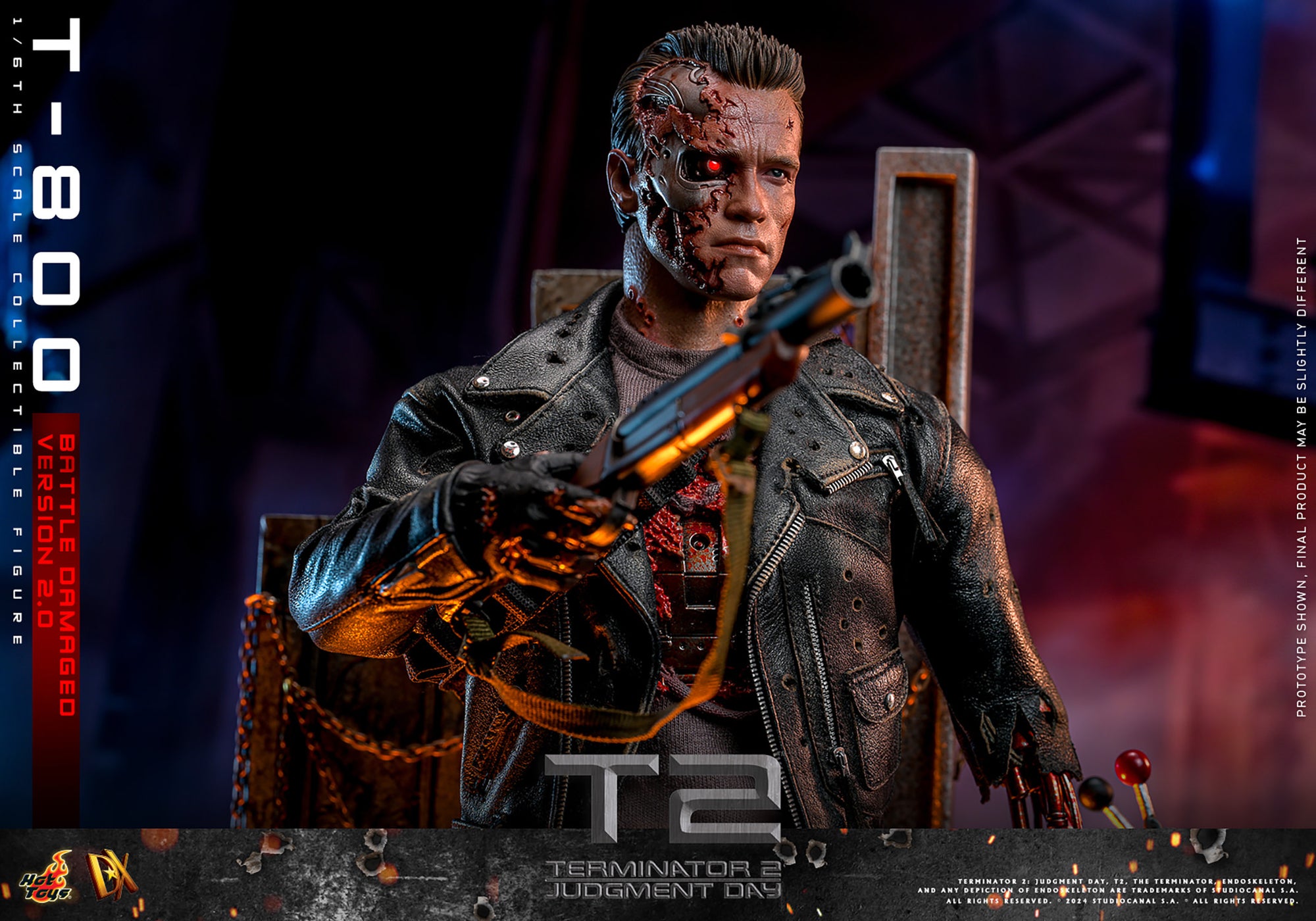 Terminator 2 Judgement Day T-800 Battle Damaged 2.0 1/6 Figure DX46 - Collectors Row Inc.