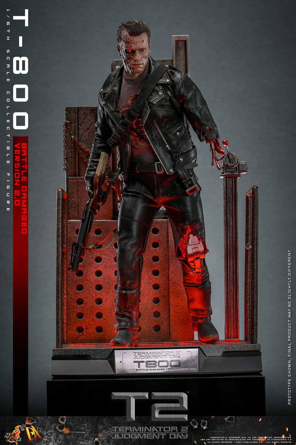 Terminator 2 Judgement Day T-800 Battle Damaged 2.0 1/6 Figure DX46 - Collectors Row Inc.
