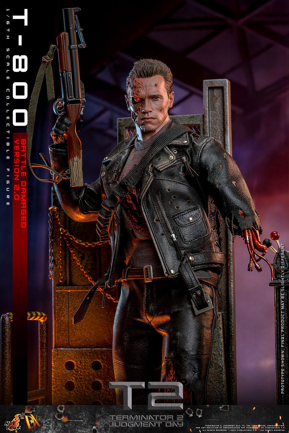 Terminators Row Terminator 2 Judgement Day T-800 Battle Damaged 2.0 1/6 Figure DX46 ...