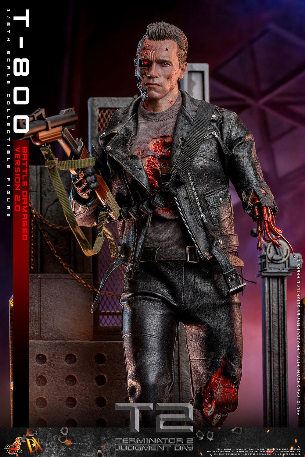 Terminator 2 Judgement Day T-800 Battle Damaged 2.0 1/6 Figure DX46 - Collectors Row Inc.