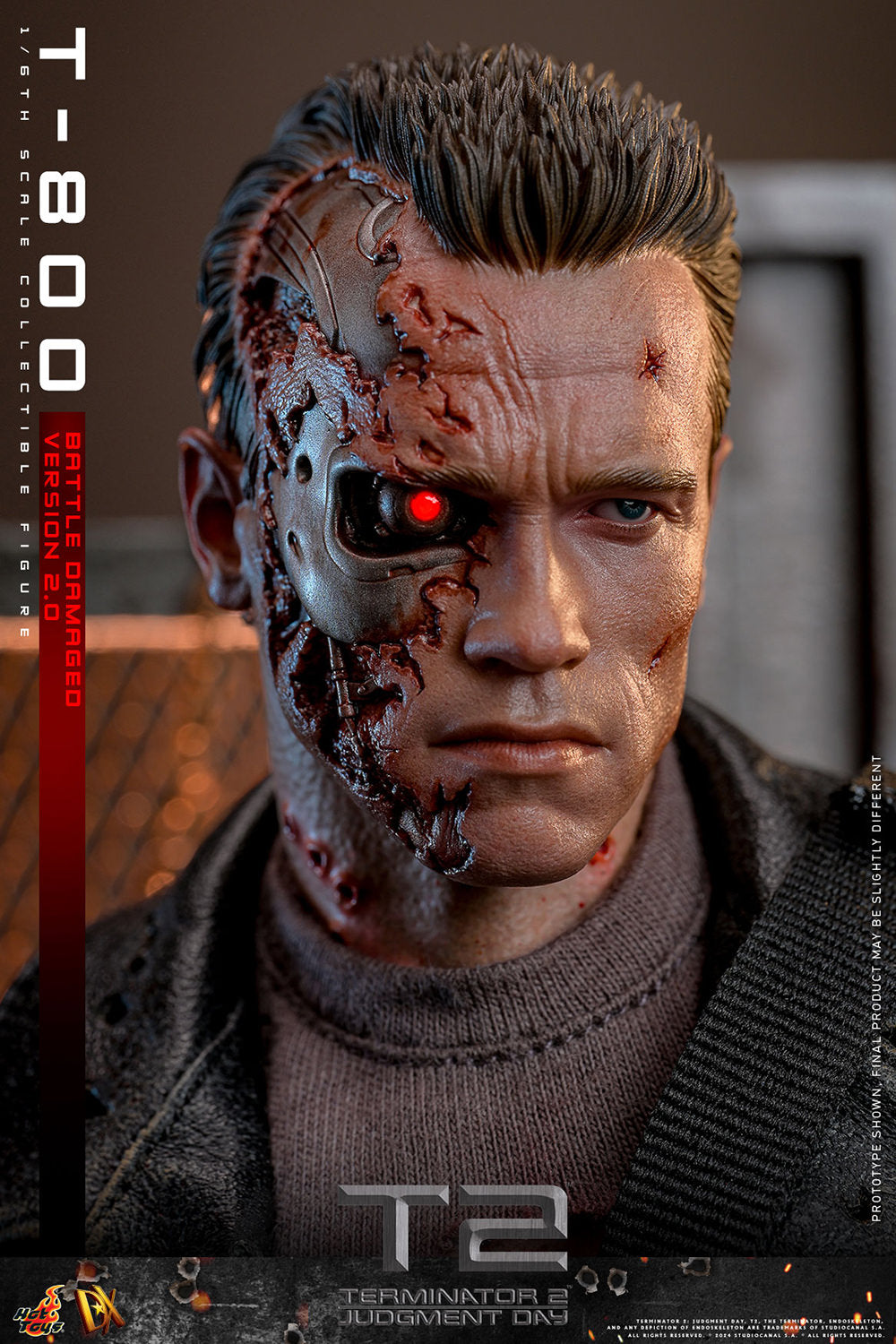Terminator 2 Judgement Day T-800 Battle Damaged 2.0 1/6 Figure DX46 - Collectors Row Inc.