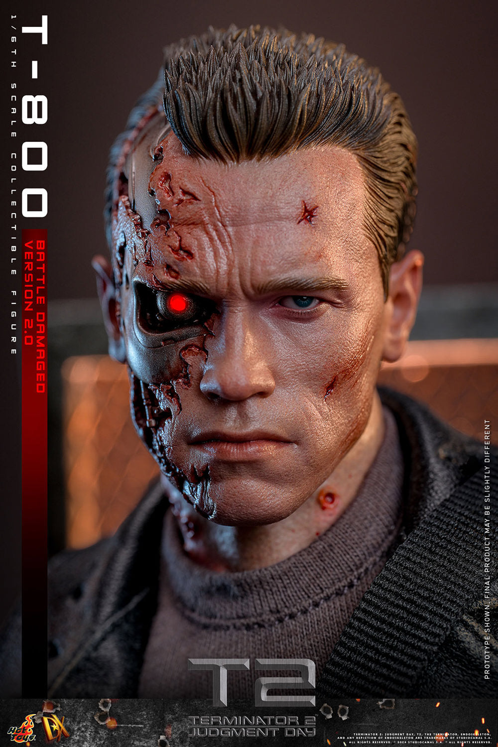 Terminator 2 Judgement Day T-800 Battle Damaged 2.0 1/6 Figure DX46 - Collectors Row Inc.