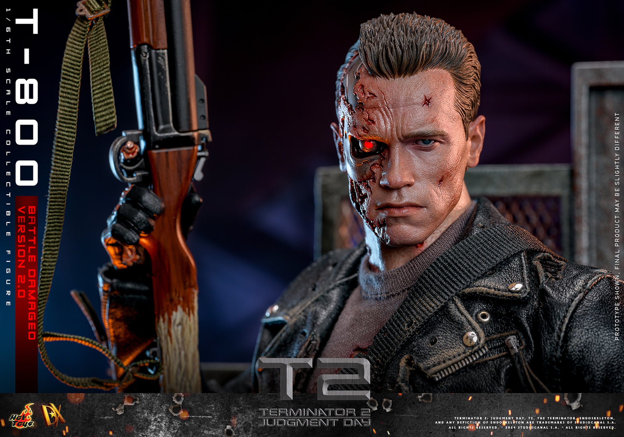 Terminator 2 Judgement Day T-800 Battle Damaged 2.0 1/6 Figure DX46 - Collectors Row Inc.