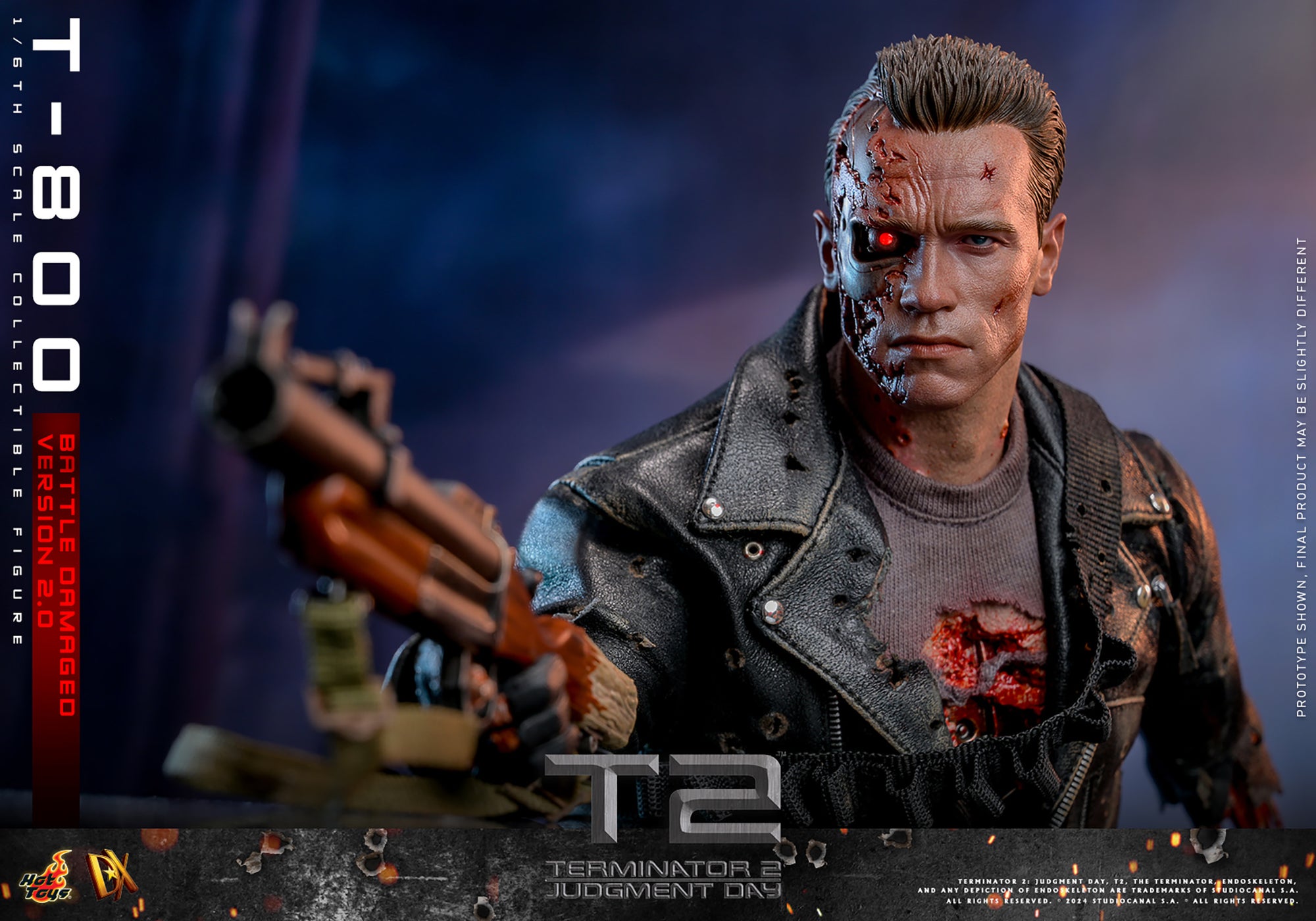Terminator 2 Judgement Day T-800 Battle Damaged 2.0 1/6 Figure DX46 - Collectors Row Inc.
