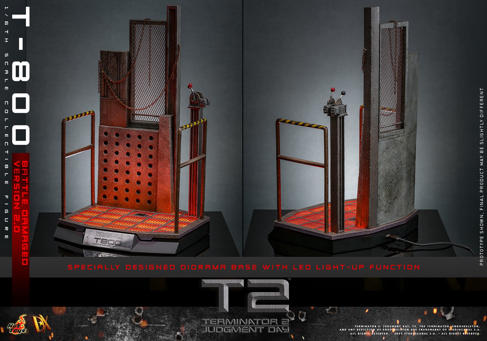 Terminator 2 Judgement Day T-800 Battle Damaged 2.0 1/6 Figure DX46 - Collectors Row Inc.