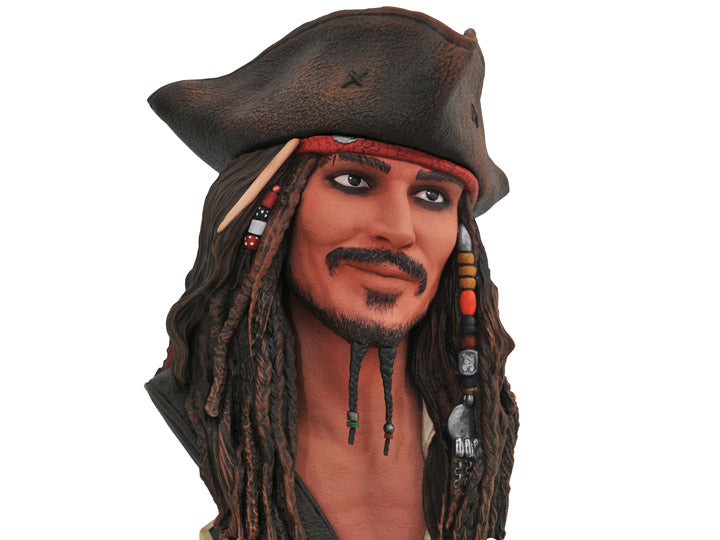 Pirates of The Caribbean Jack Sparrow Legends In 3D 1/2 Scale Bust by Diamond Select - Collectors Row Inc.