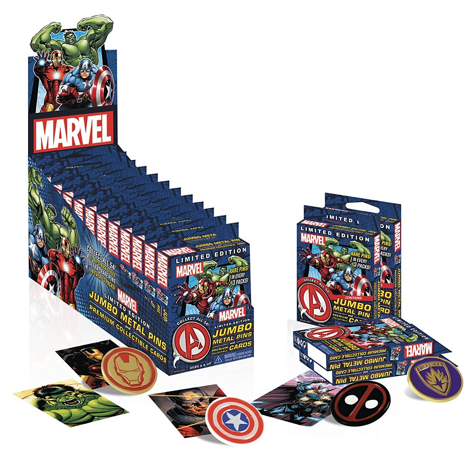Marvel Limited Edition Jumbo Metal Pins & Premium Collectible Card Pack - Collectors Row Inc.