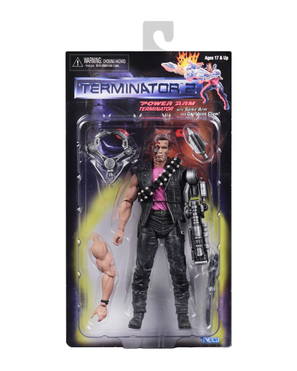 NECA - Terminator 2 - 7&quot; Scale Action Figure - Kenner Tribute - Power Arm T-800 - Collectors Row Inc.
