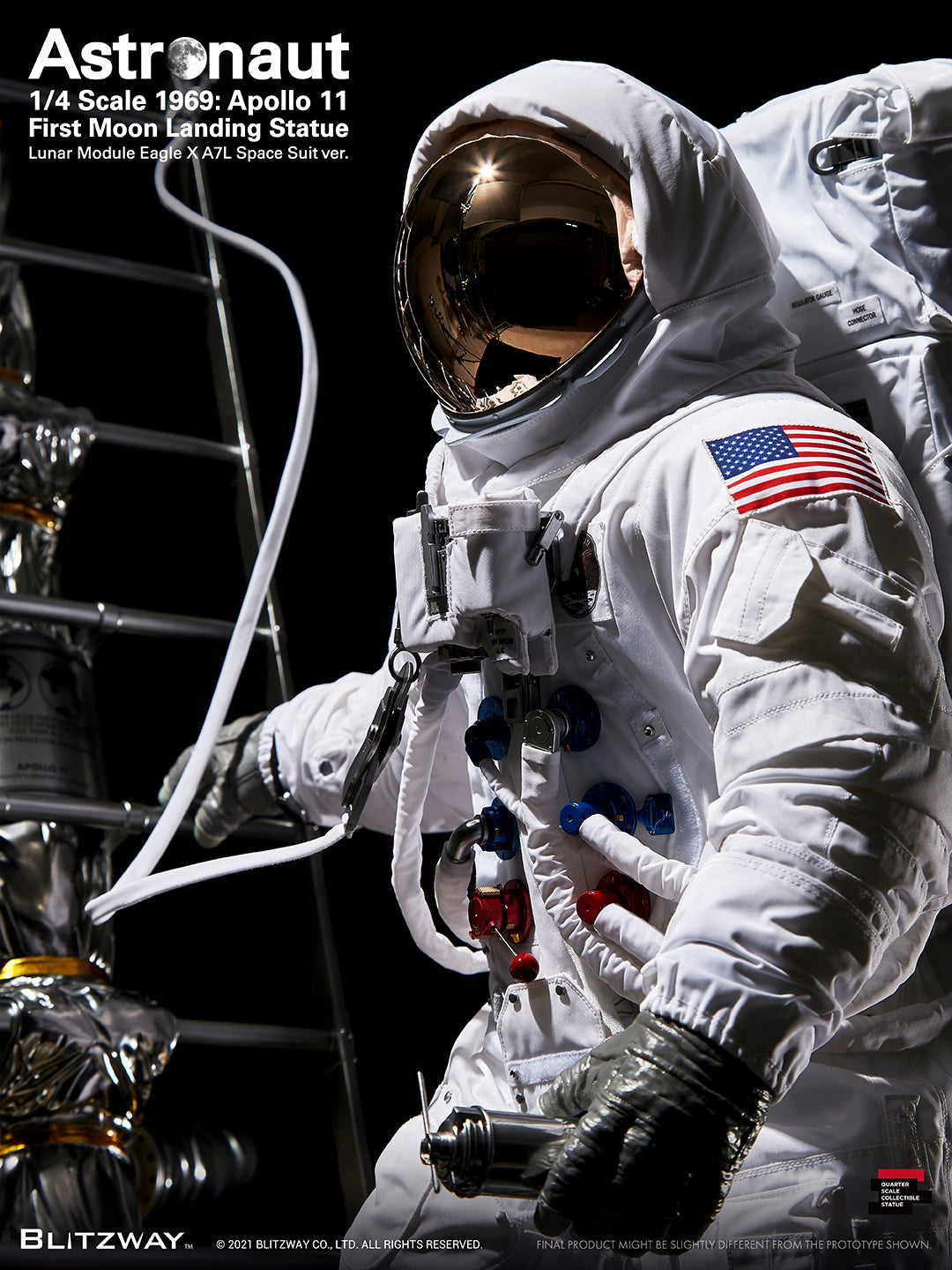 Astronaut - Apollo 11 - 1st Moon Landing 1:4 Scale Statue