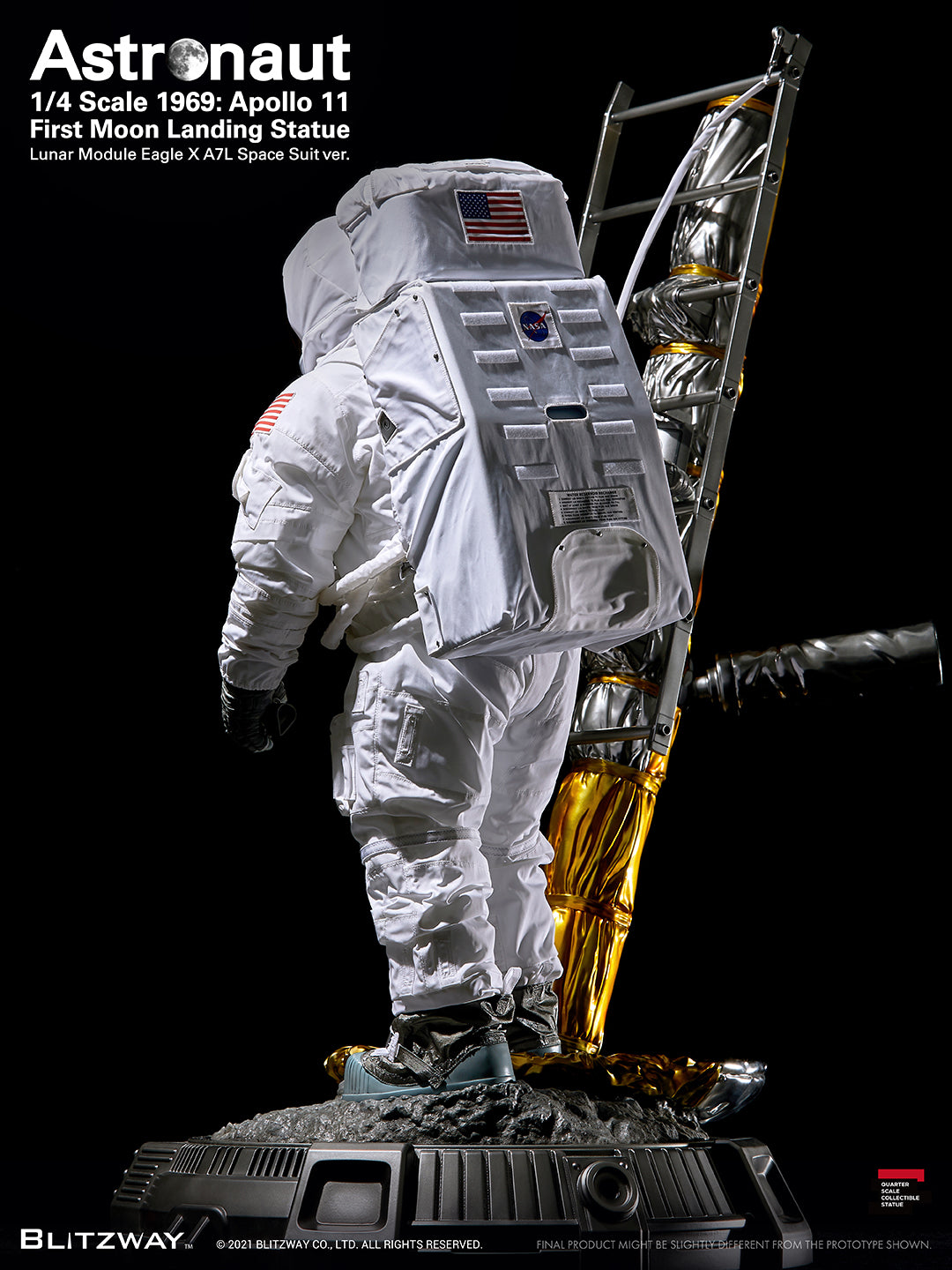 Astronaut - Apollo 11 - 1st Moon Landing 1:4 Scale Statue