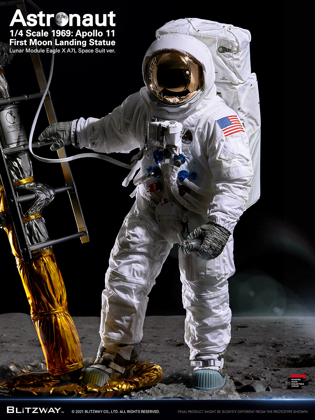 Astronaut - Apollo 11 - 1st Moon Landing 1:4 Scale Statue
