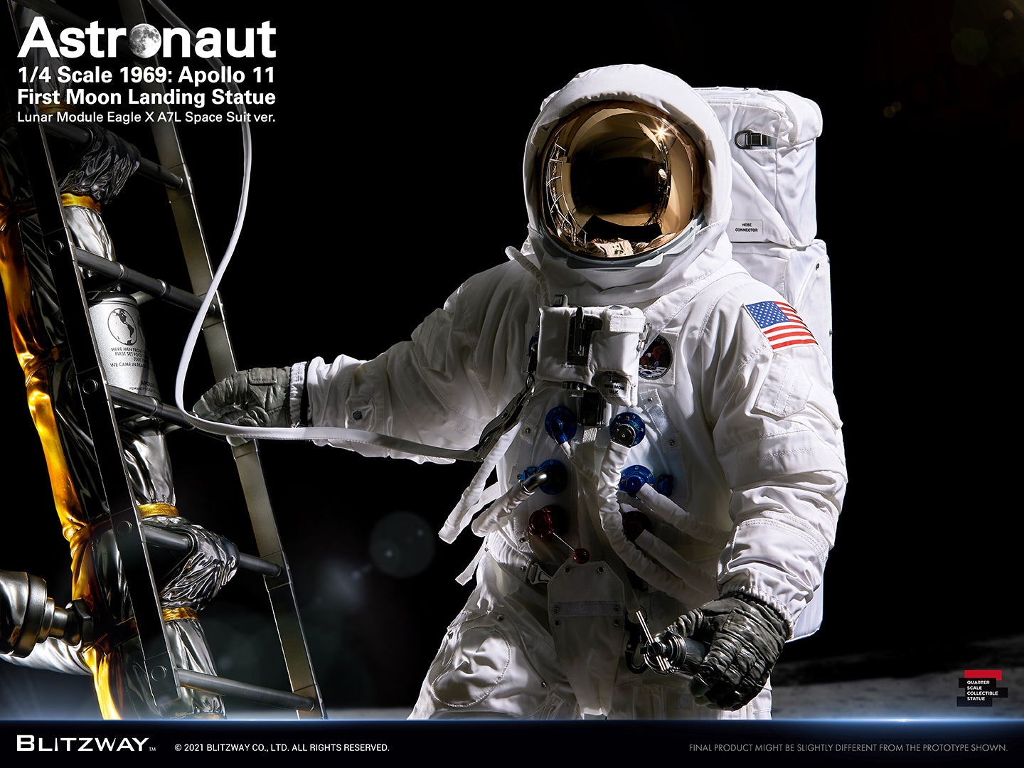 Astronaut - Apollo 11 - 1st Moon Landing 1:4 Scale Statue