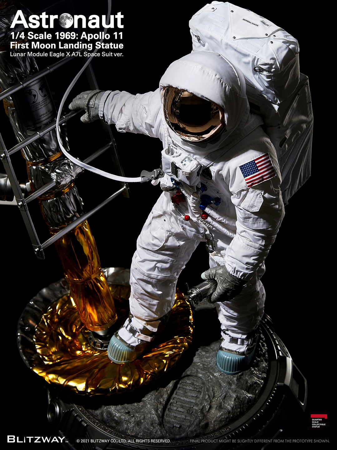 Astronaut - Apollo 11 - 1st Moon Landing 1:4 Scale Statue