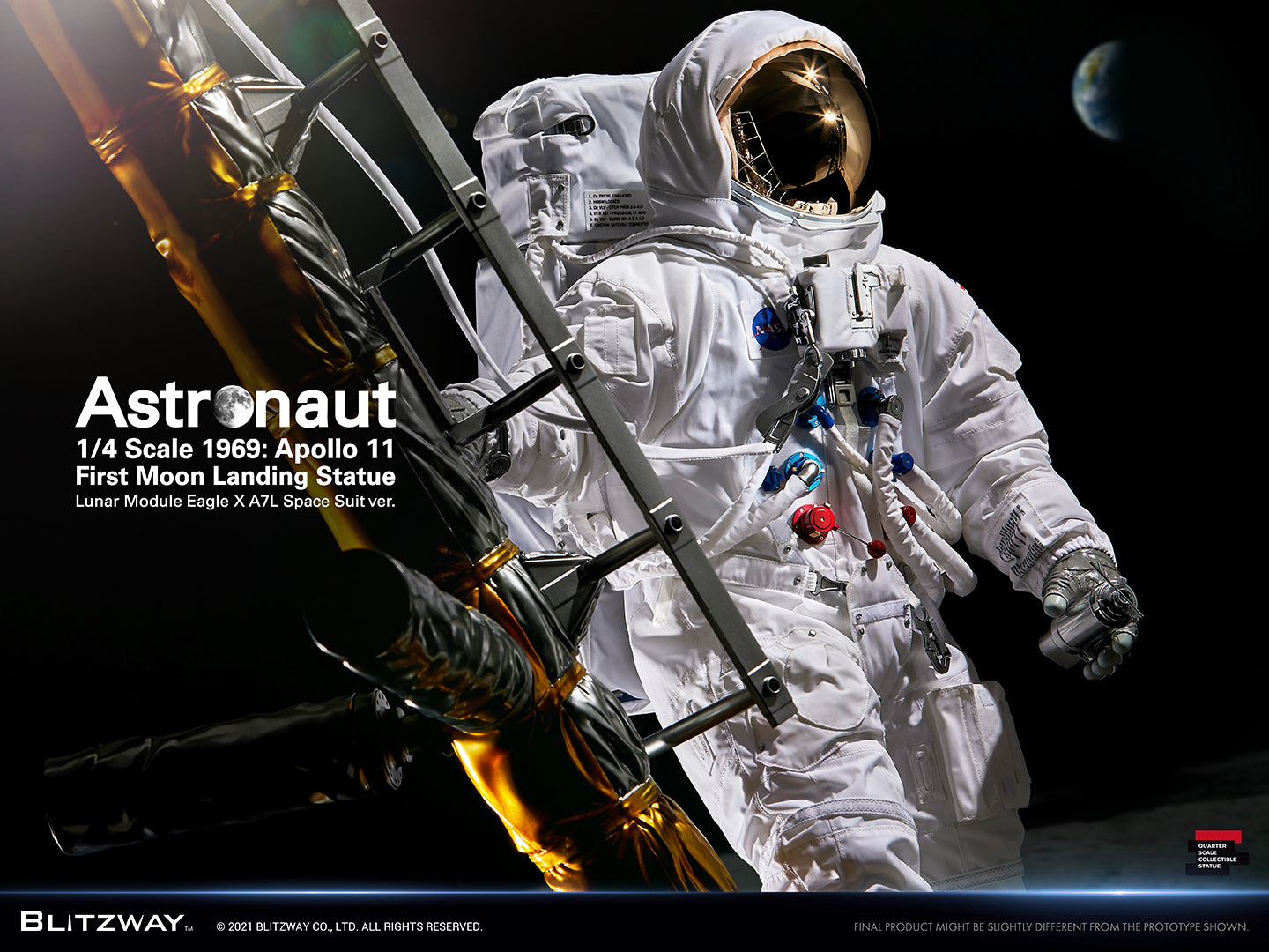 Astronaut - Apollo 11 - 1st Moon Landing 1:4 Scale Statue