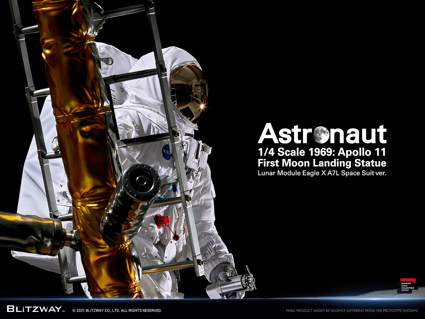Astronaut - Apollo 11 - 1st Moon Landing 1:4 Scale Statue
