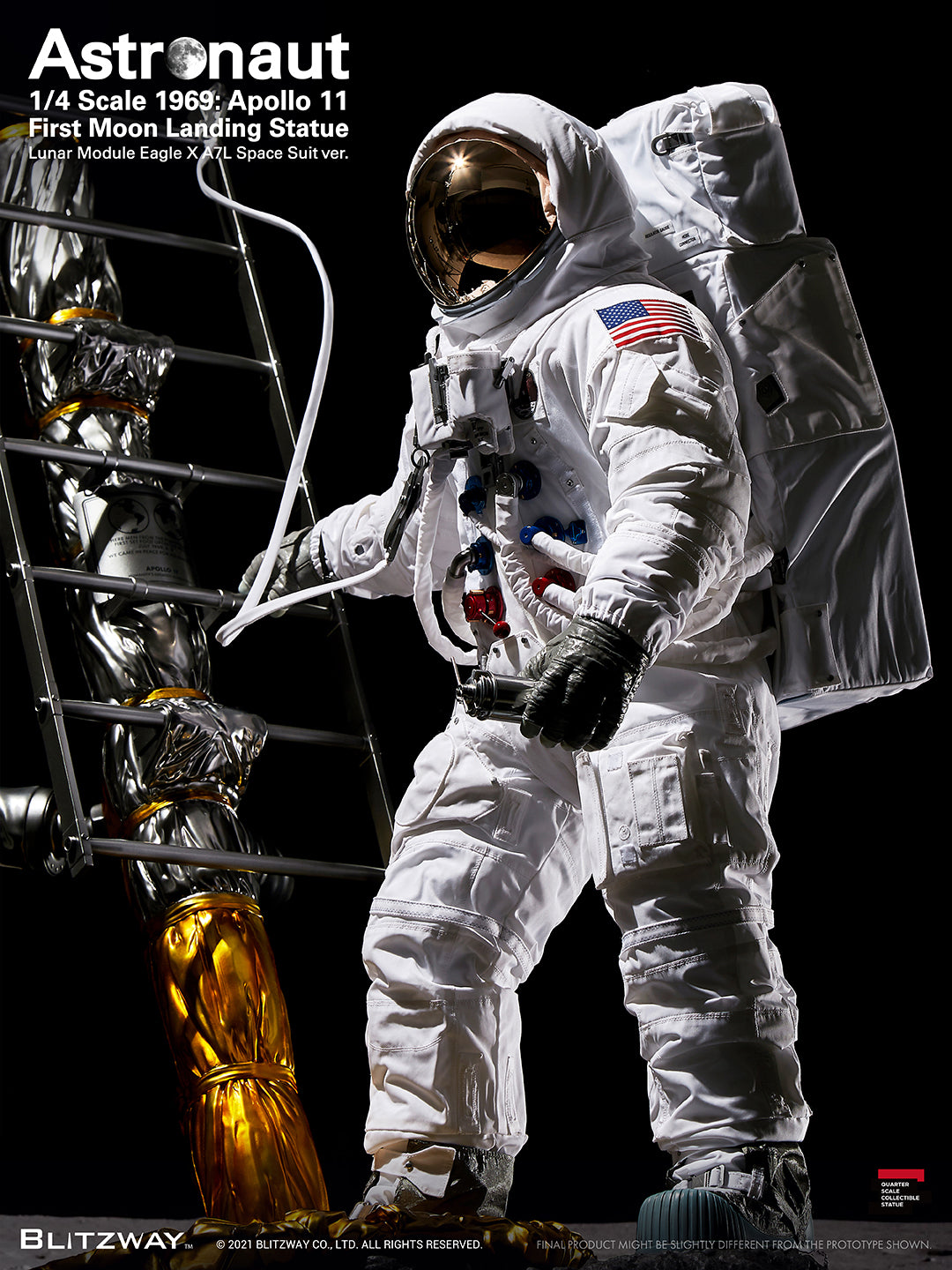 Astronaut - Apollo 11 - 1st Moon Landing 1:4 Scale Statue