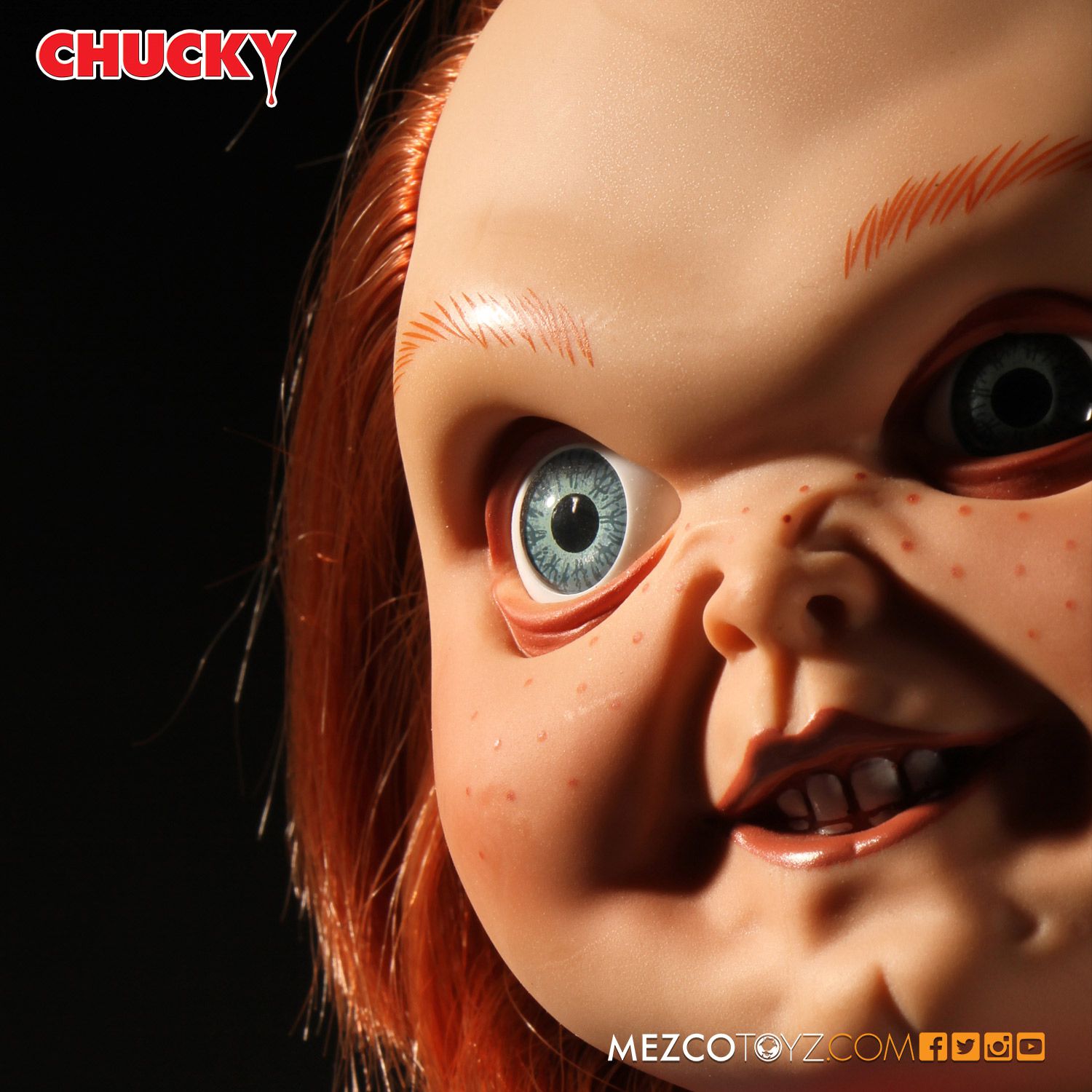 Mezco Toyz  Sneering Chucky 15&quot; Mega Good Guy Action Figure with Sound - Collectors Row Inc.