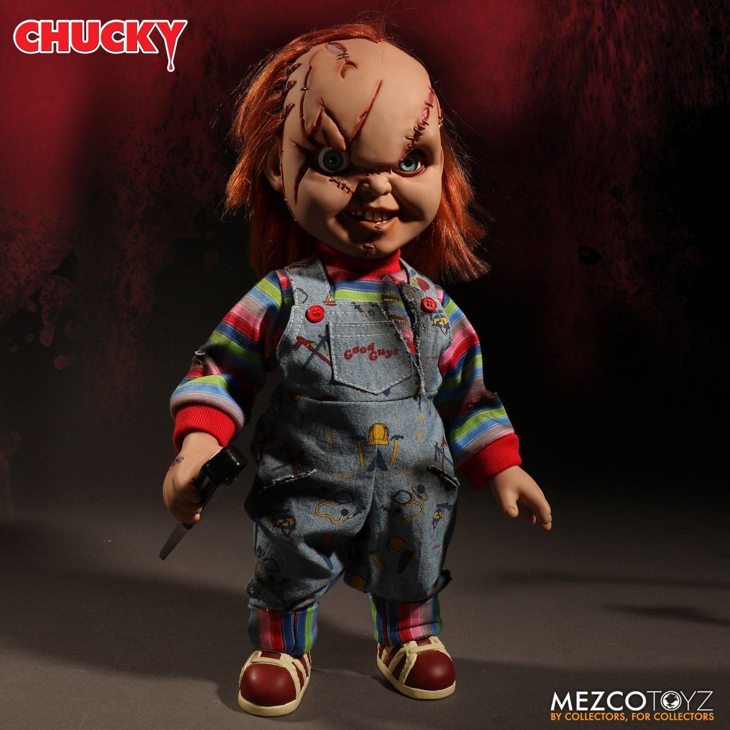 Mezco Toyz Chucky Child's Play Talking Mega Scale Action Figure, 15" - Collectors Row Inc.