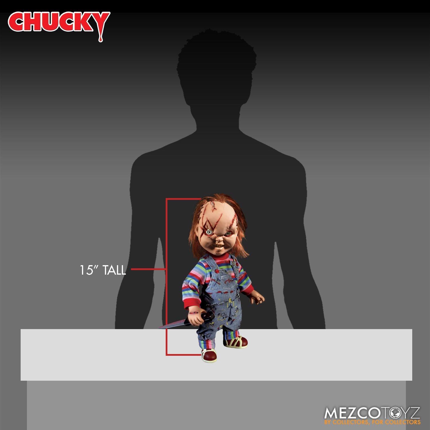 Mezco Toyz Chucky Child's Play Talking Mega Scale Action Figure, 15" - Collectors Row Inc.