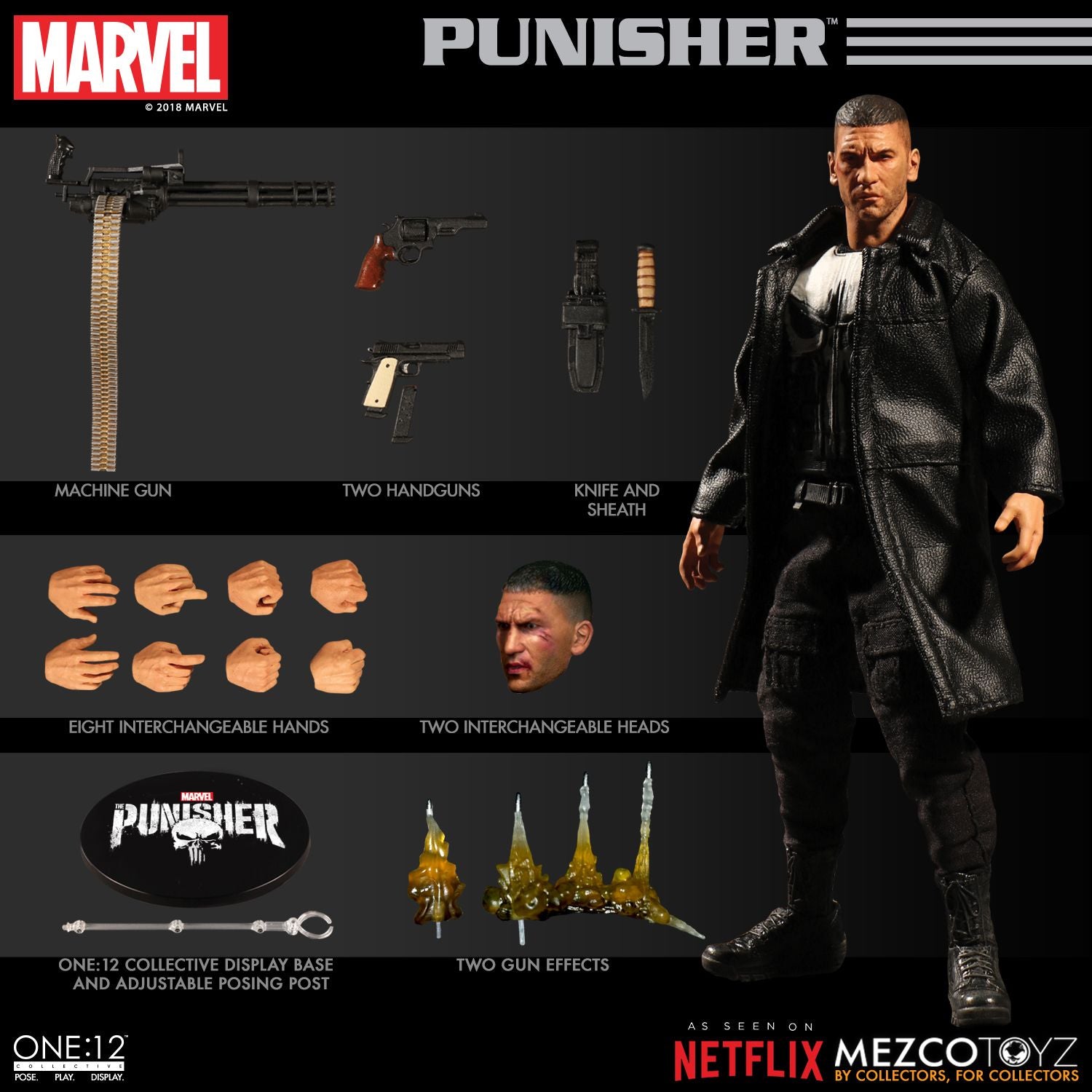 Mezco Netflix Punisher One: 12 Collective: Marvel Action Figure - Collectors Row Inc.