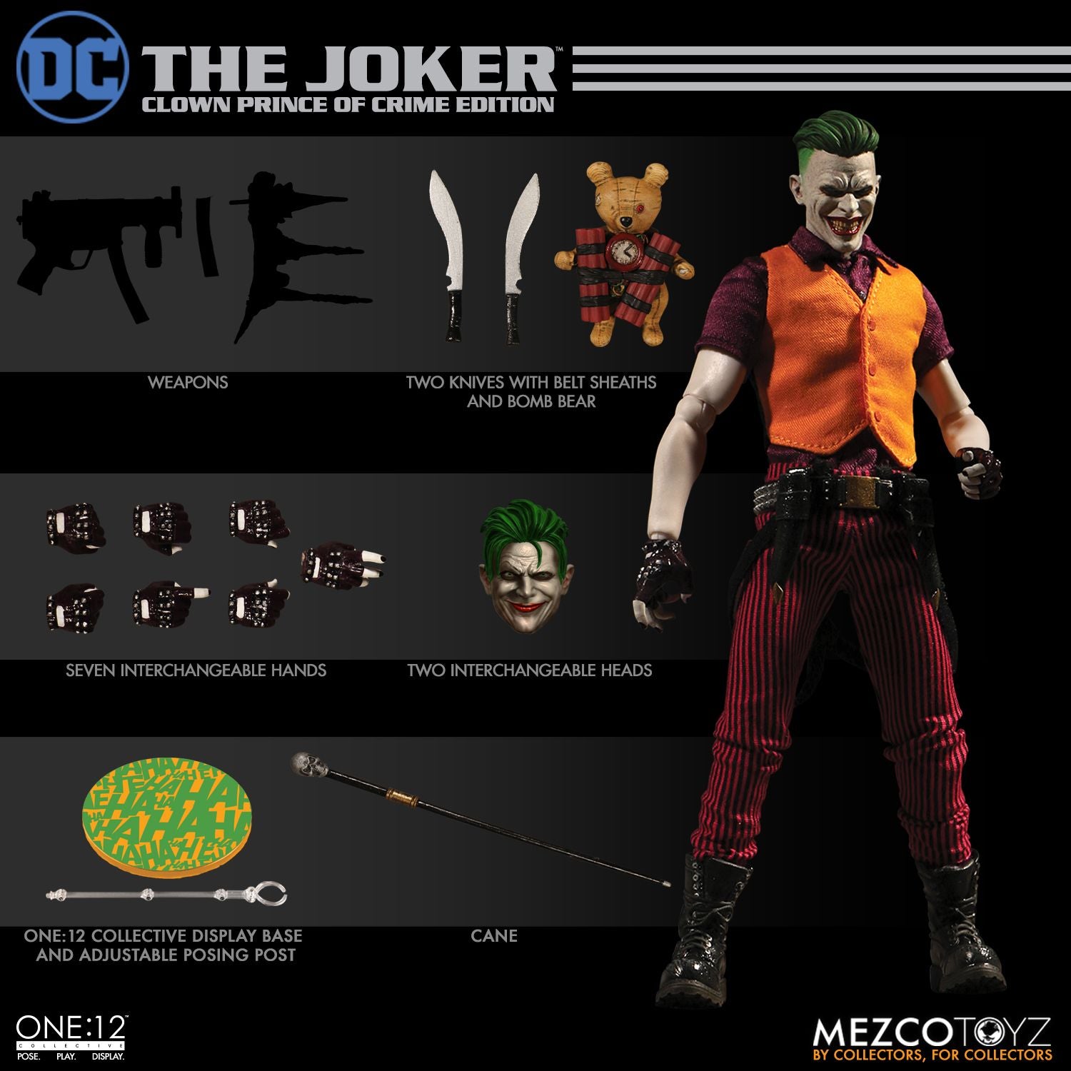 Mezco Toys One: 12 Collective: DC The Joker Clown Prince of Crime Edition Action Figure - Collectors Row Inc.