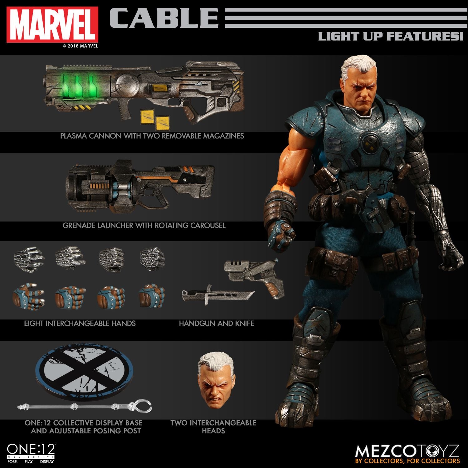Mezco Cable X-Men One: 12 Collective Marvel Comics Action Figure - Collectors Row Inc.