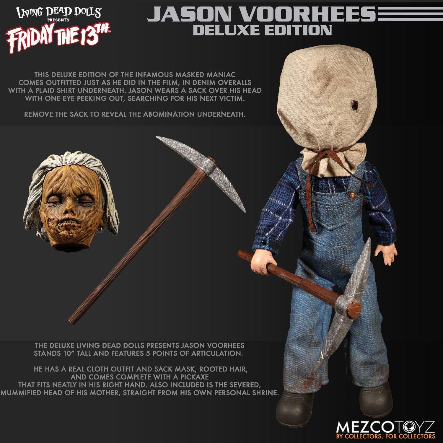 Mezco Jason Voorhees Living Dead Dolls Deluxe Edition Friday The 13th Part II - Collectors Row Inc.