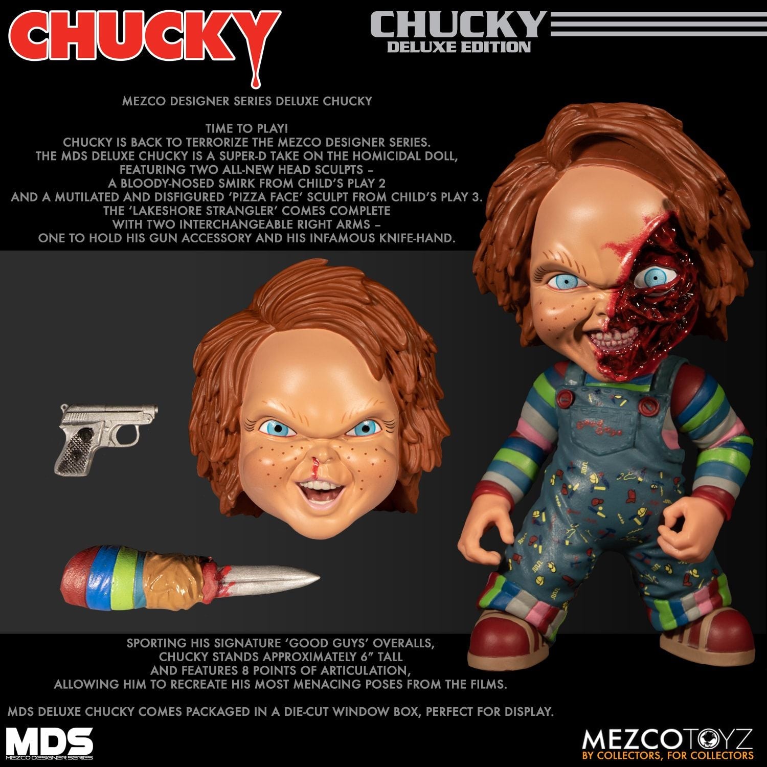 Mezco Chucky Designer Series Deluxe MDS Childs Play Action Figure - Collectors Row Inc.
