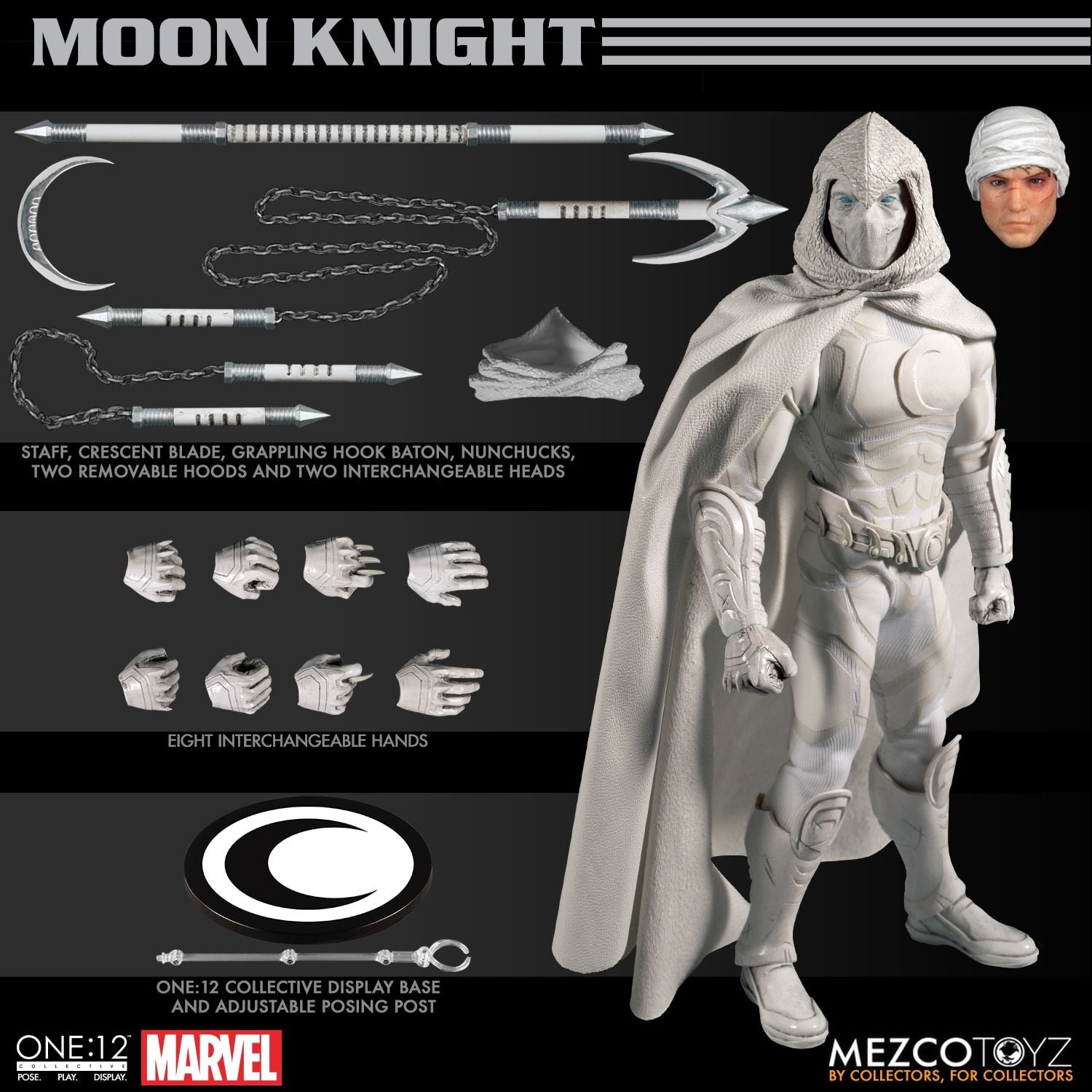 Mezco Marvel One:12 Collective Moon Knight Action Figure - Collectors Row Inc.