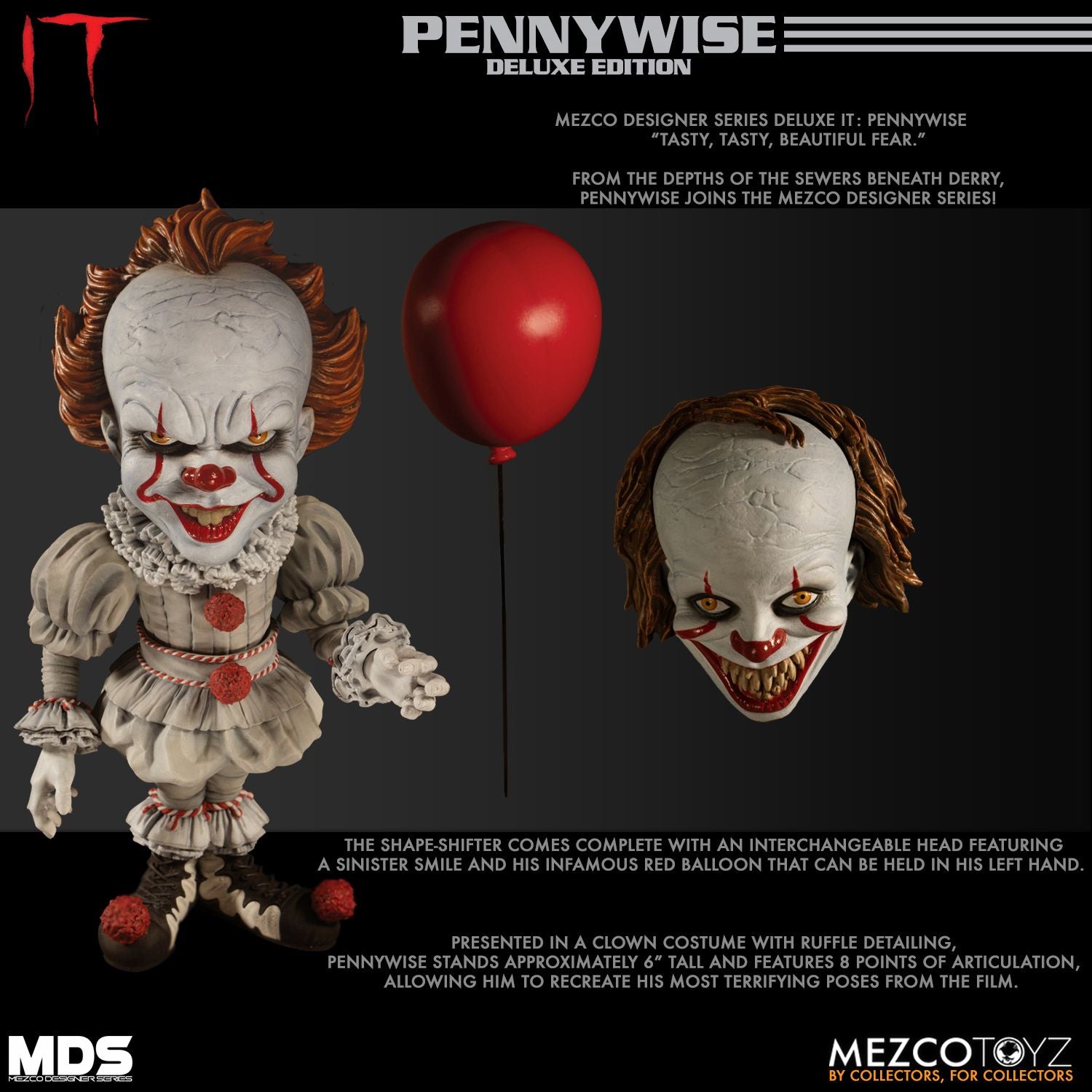 IT: Pennywise Designer Series Deluxe Action Figure - Collectors Row Inc.