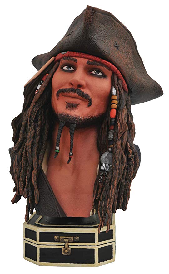 Pirates of The Caribbean Jack Sparrow Legends In 3D 1/2 Scale Bust by Diamond Select - Collectors Row Inc.