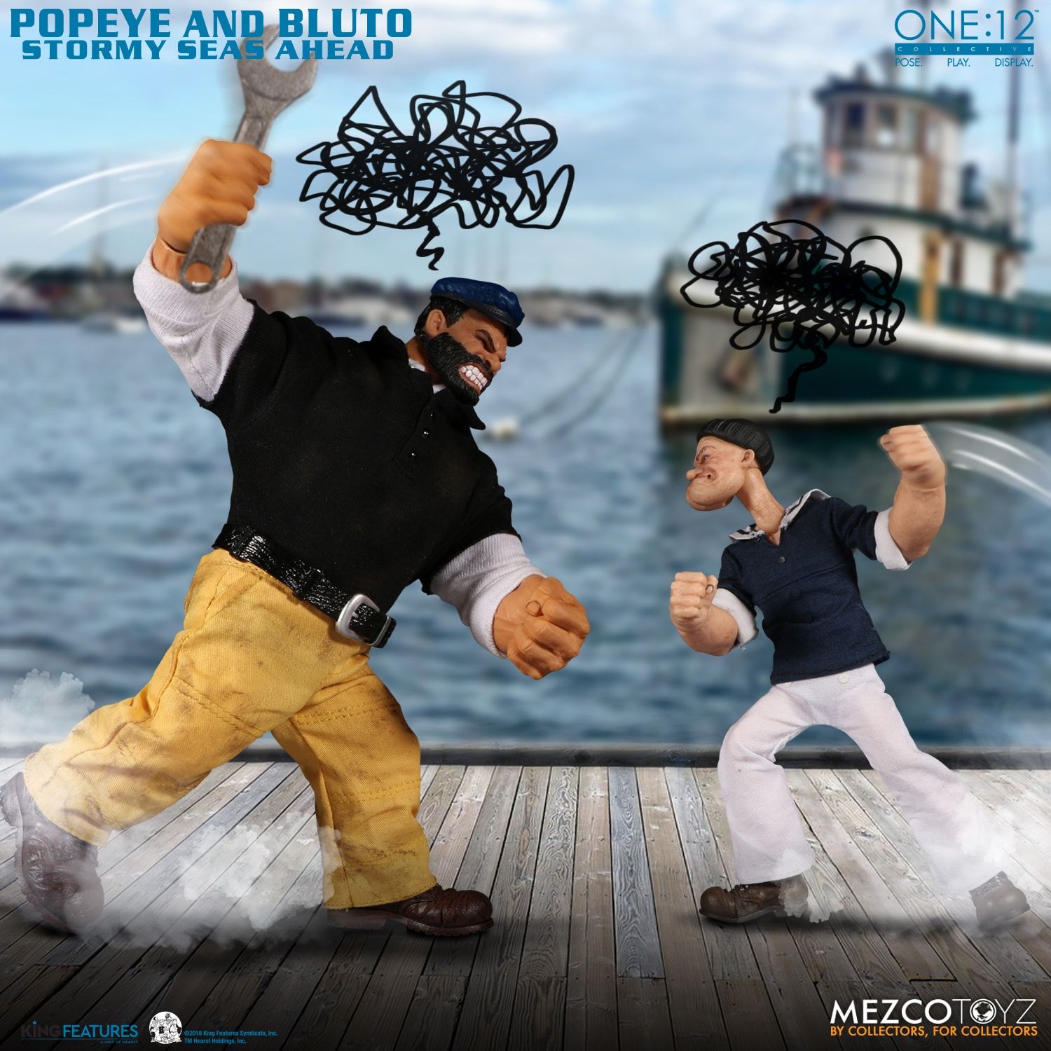Mezco One:12 Popeye &amp; Bluto - Stormy Seas Ahead Deluxe Boxed Set - Collectors Row Inc.
