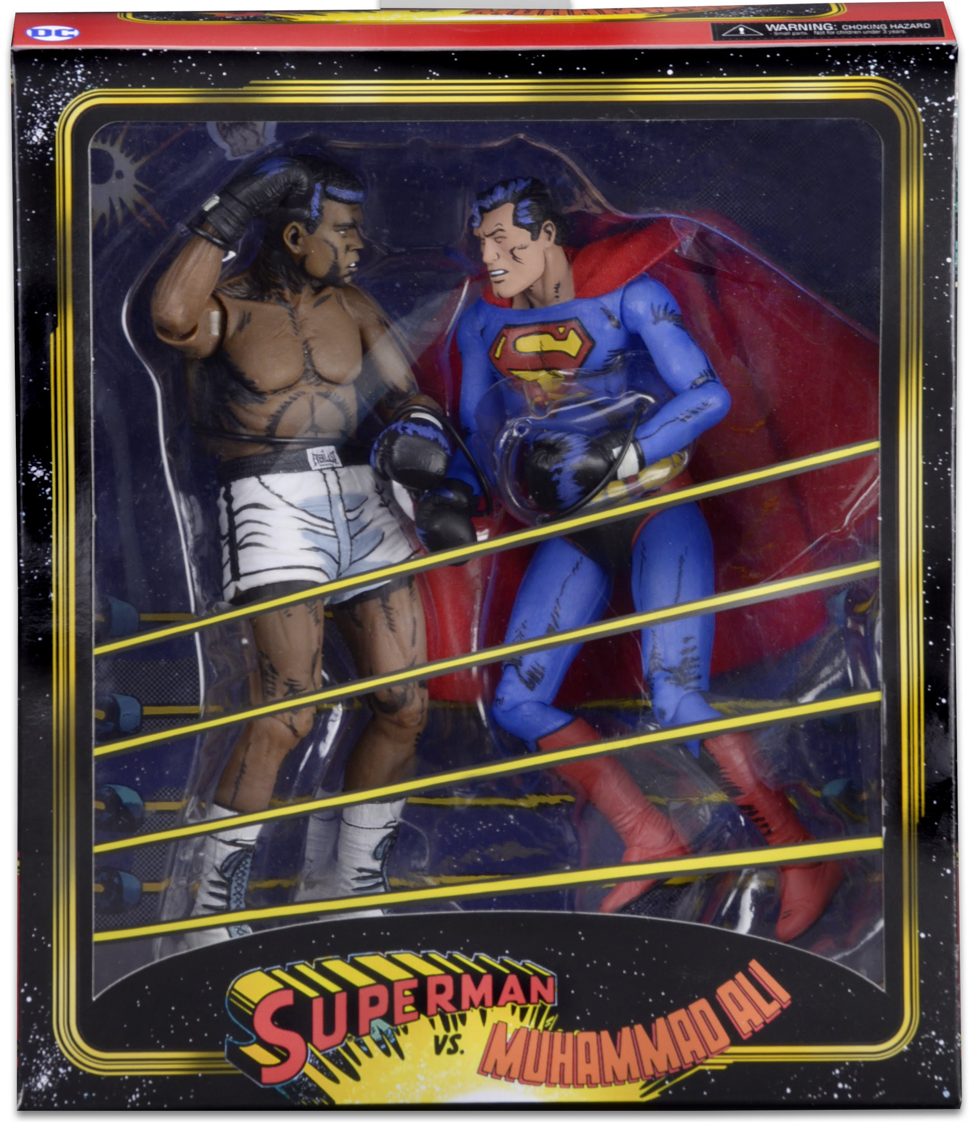 NECA DC Comics Superman vs Muhammad Ali Special Edition Action Figure (2 Pack), 7", multi-colored - Collectors Row Inc.