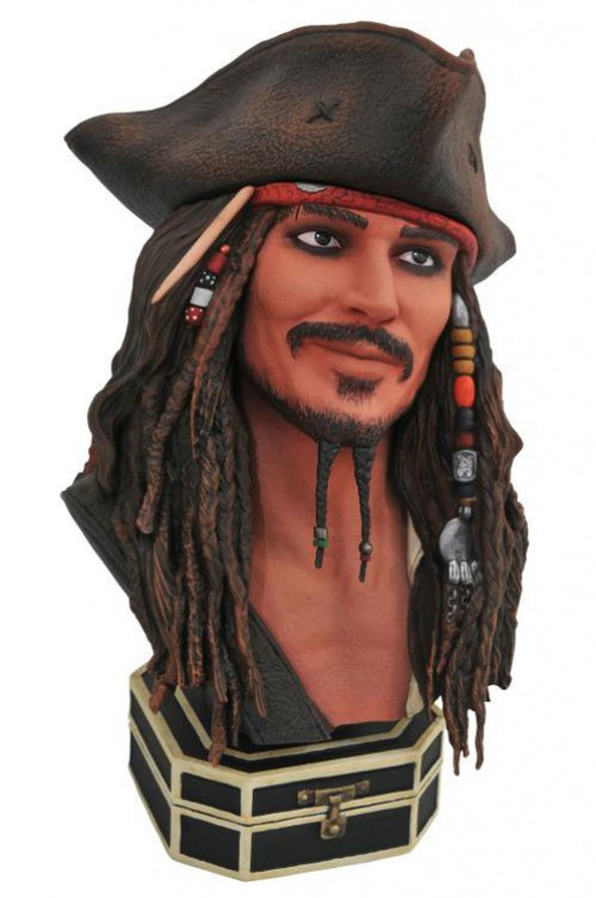 Pirates of The Caribbean Jack Sparrow Legends In 3D 1/2 Scale Bust by Diamond Select - Collectors Row Inc.