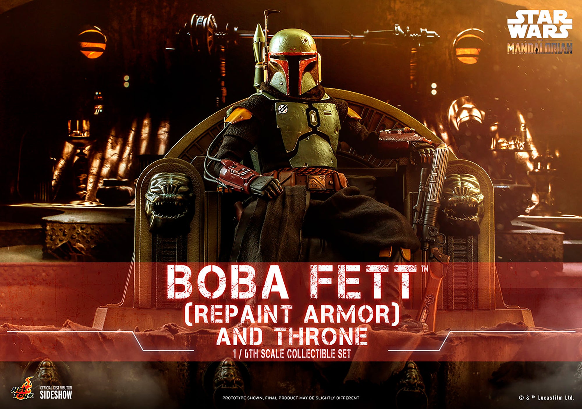Boba Fett (Repaint Armor) and Throne Sixth Scale Figure Set