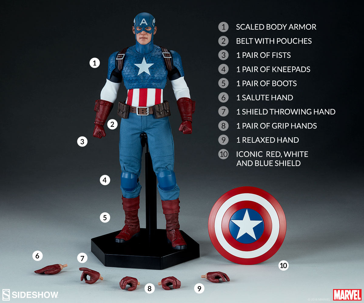 Sideshow Captain America 1/6 Scale Marvel Figure Avengers