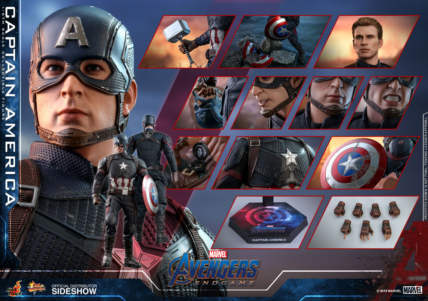 Hot Toys Captain America Marvel Avengers: Endgame Sixth Scale Figure - Collectors Row Inc.